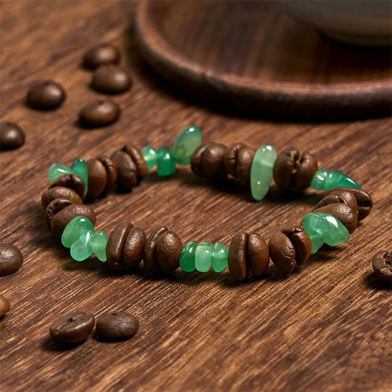 Buddha Stones Handmade Natural Coffee Beans Amethyst Citrine Amazonite Irregular Crystal Bracelet
