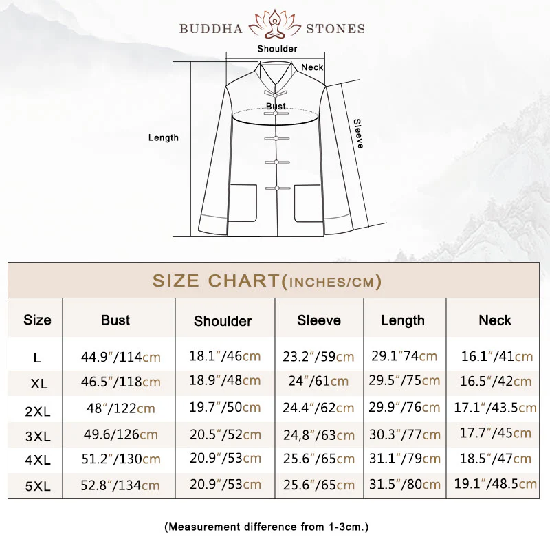 Buddha Stones 2Pcs Fall Men's Tang Suit Frog-Button Cotton Long Sleeve Shirt Pants Set