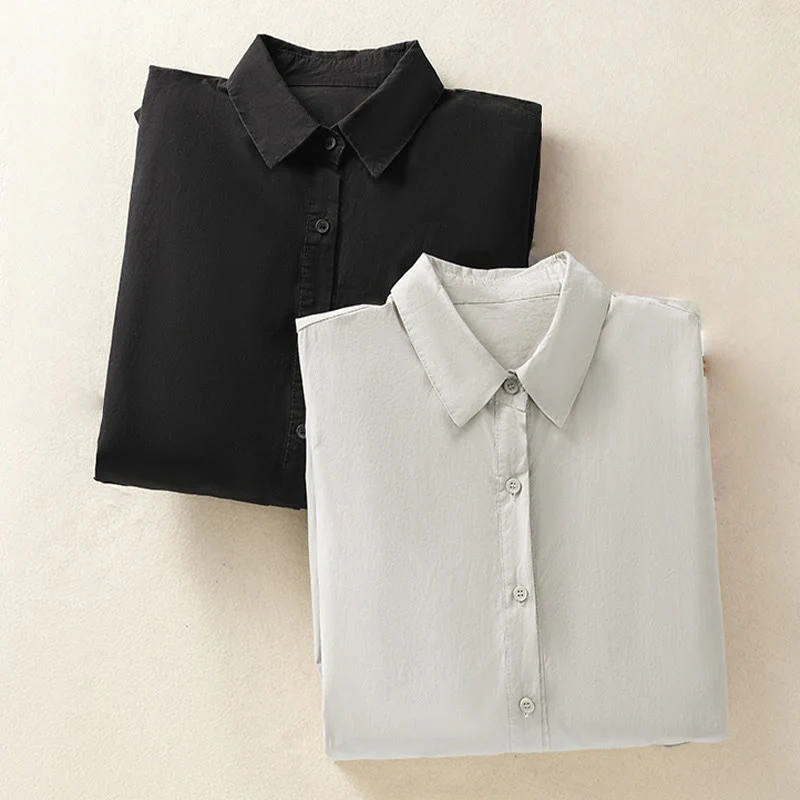 Buddha Stones Casual Plaid Pleats Buttons Design Long Sleeve Cotton Midi Dress With Pockets