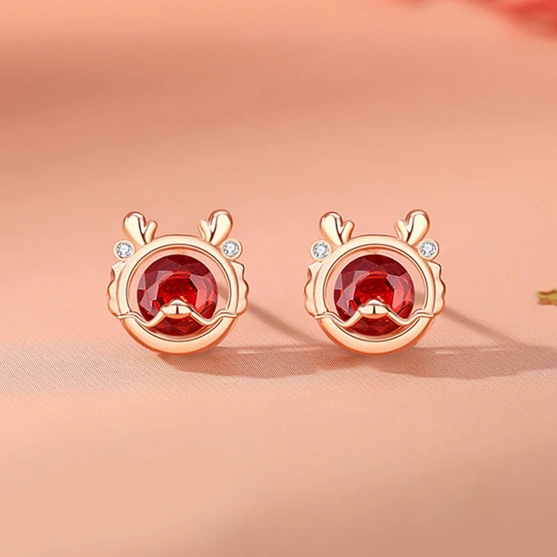 Buddha Stones 925 Sterling Silver Year Of The Dragon Luck Red Zircon Necklace Pendant Bracelet Earrings Ring (Extra 30% Off | USE CODE: FS30)