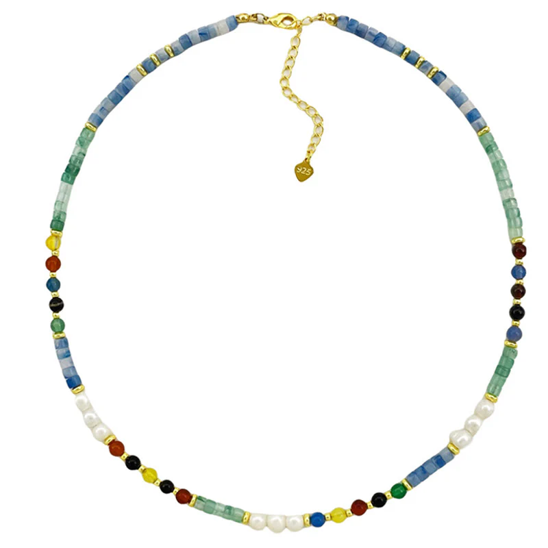 Buddha Stones Pearl Glass Healing Necklace Pendant