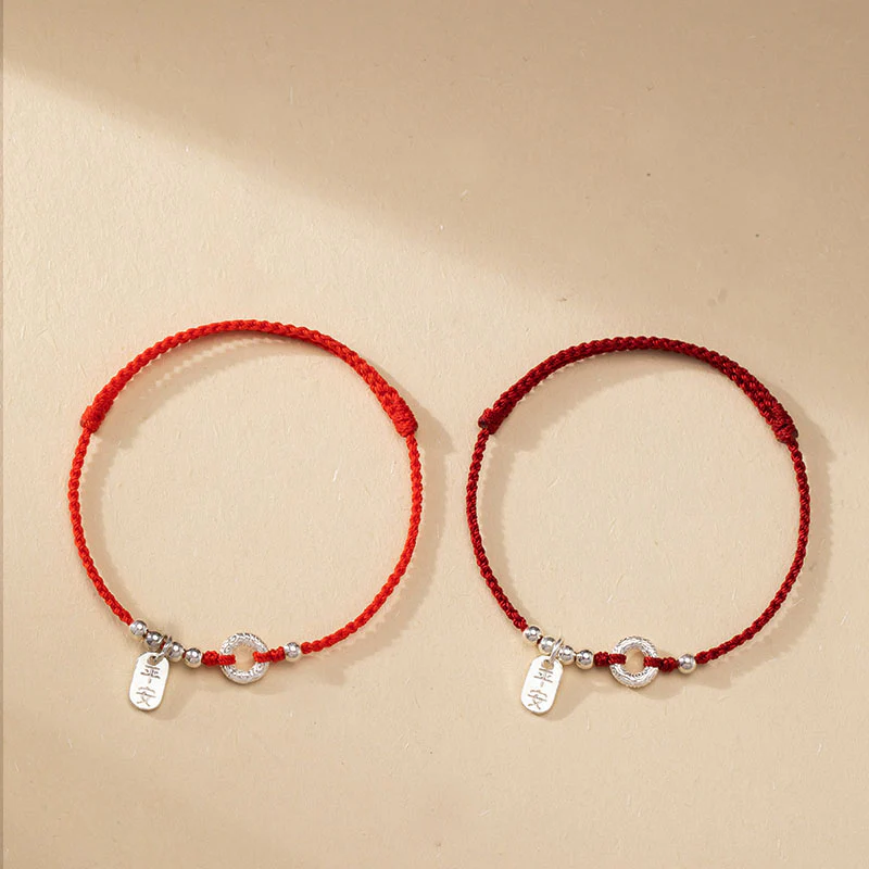 Buddha Stones 925 Sterling Silver Auspicious Clouds Peace Buckle Safe And Sound Bracelet Anklet (Extra 30% Off | USE CODE: FS30)