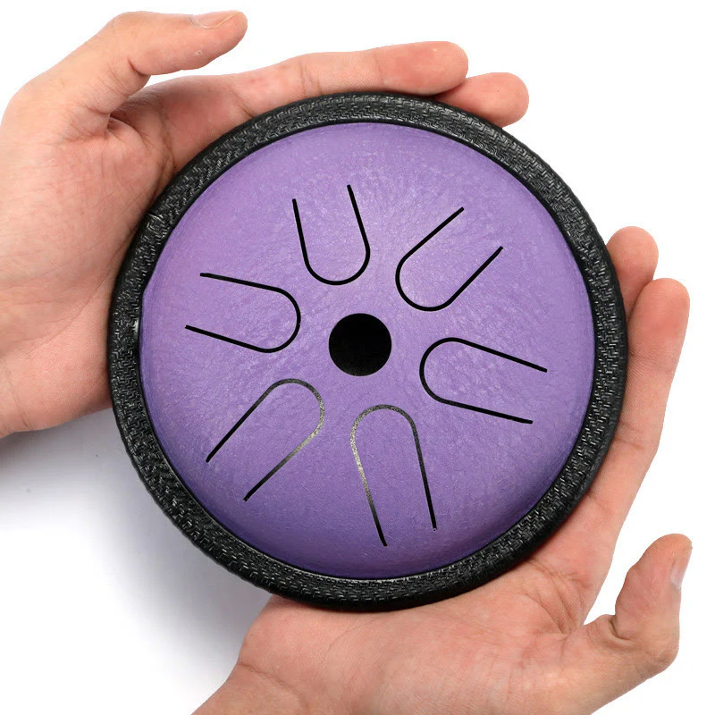 Buddha Stones Steel Tongue Drum Sound Healing Meditation Yoga Drum Kit 6 Note 5.5 Inch