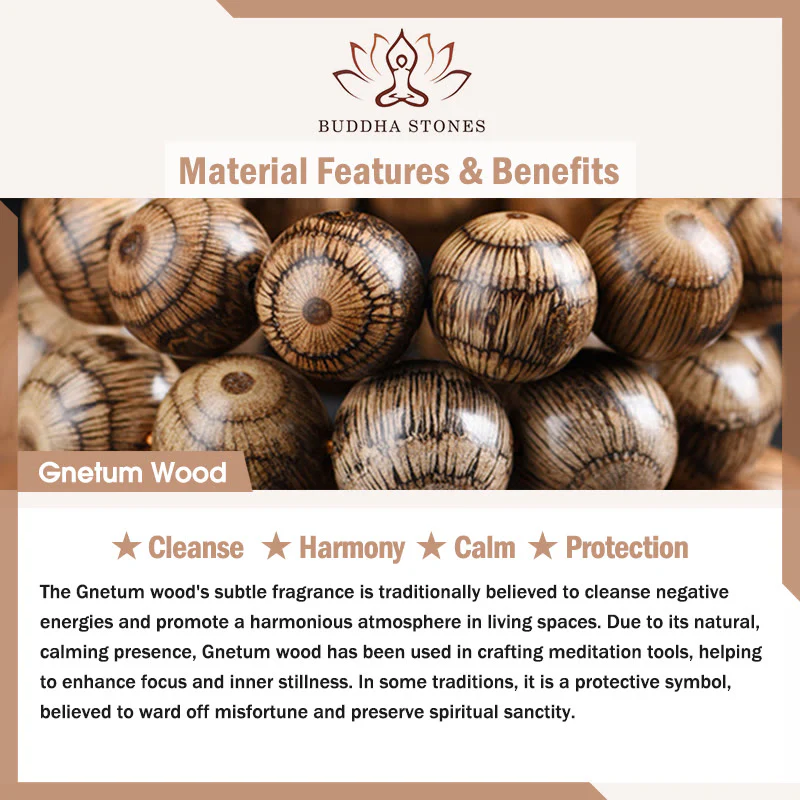 Buddha Stones Gnetum Wood Beads Protection Bracelet