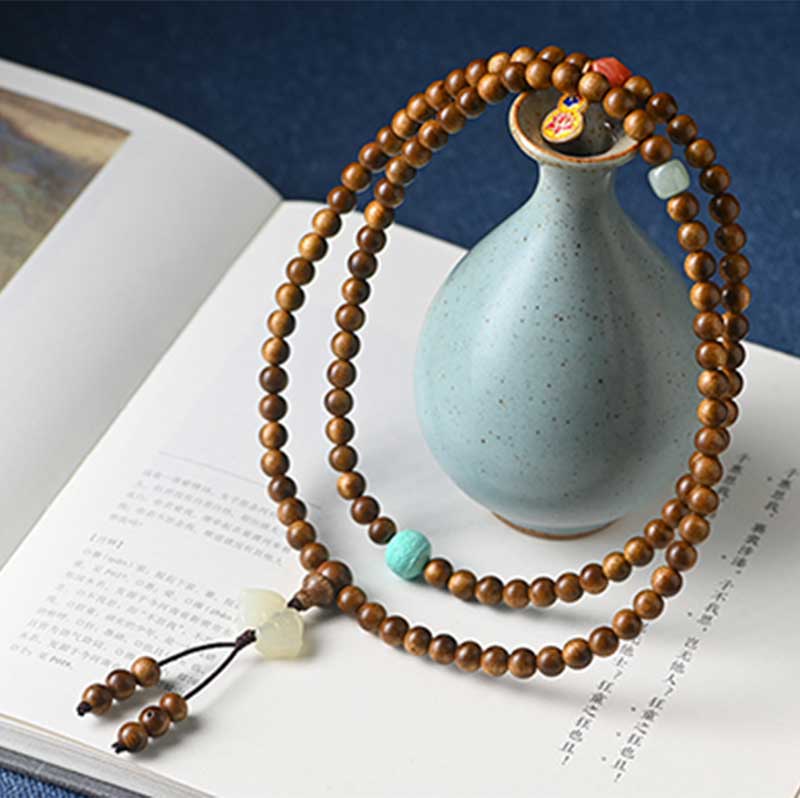 Buddha Stones Tibetan Rosewood Protection Calm Bracelet Mala