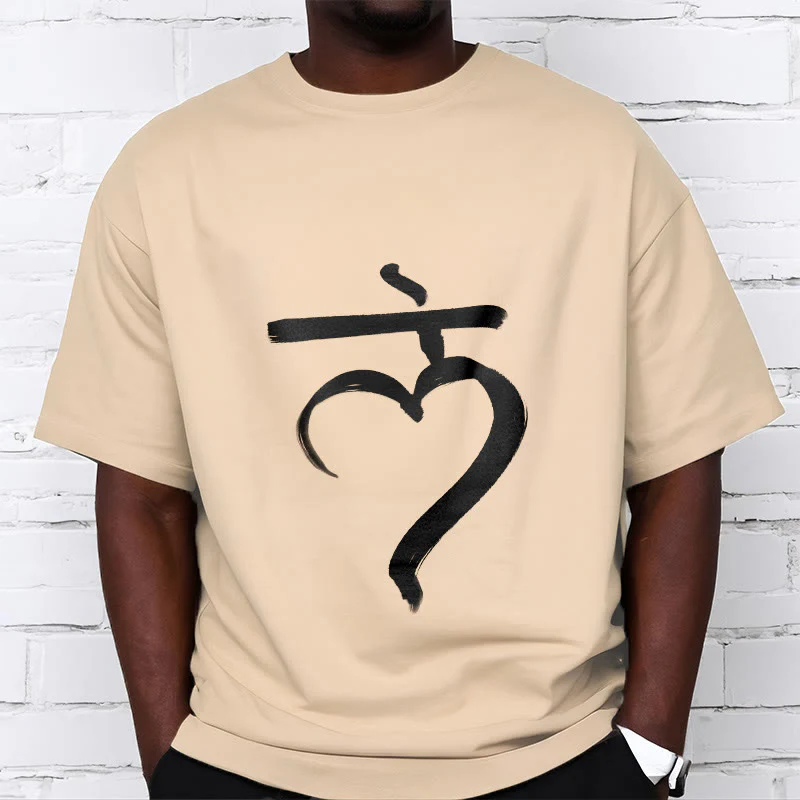 Buddha Stones Casual Lam Mantra Sanskrit Cotton Tee T-shirt