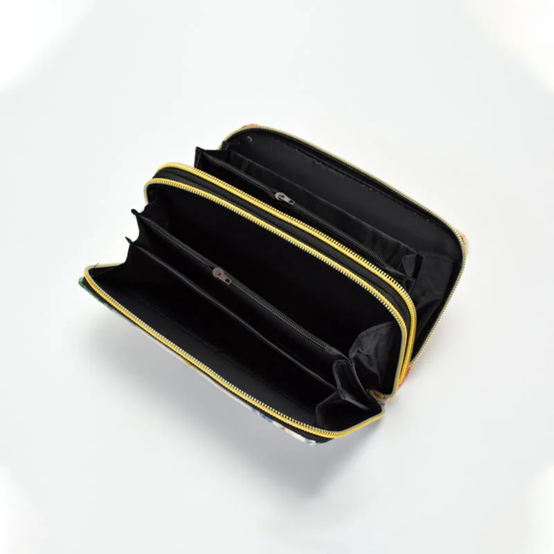 Buddha Stones Peacock Double-sided Embroidery Cash Holder Wallet Shopping Purse