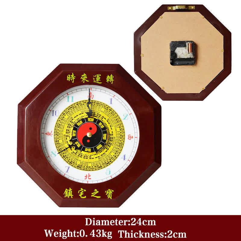 Buddha Stones Feng Shui Bagua Map Balance Energy Map Wall Clock