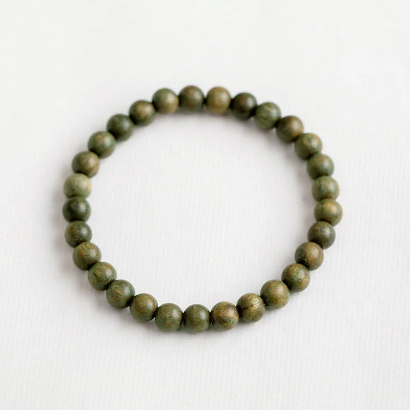 Buddha Stones Tibetan Green Sandalwood Soothing Cure Bracelet