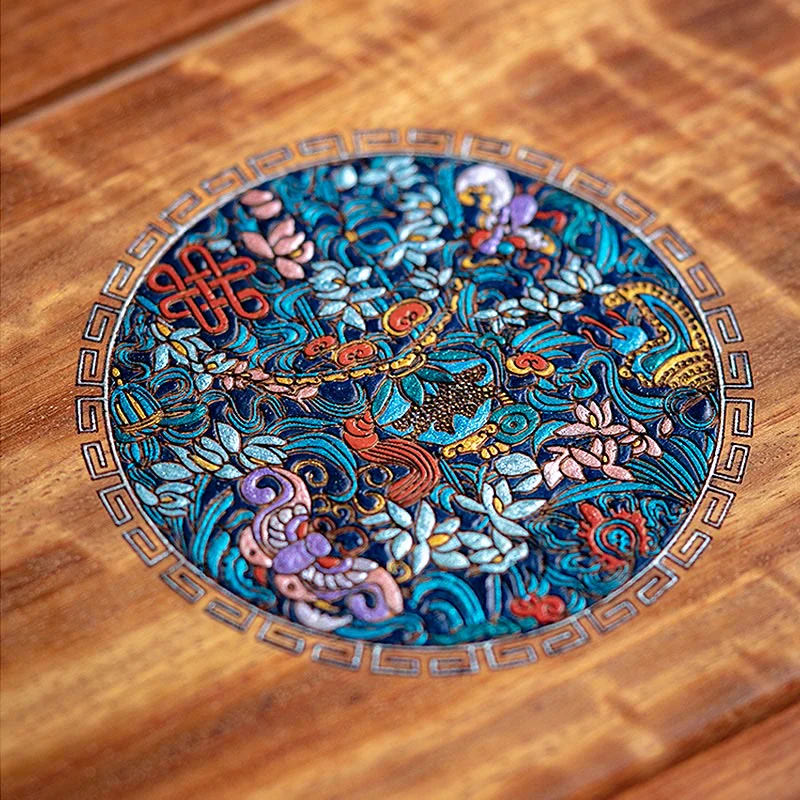 Buddha Stones Antique Handmade Rosewood Jewelry Storage Box Lockable Large Double Layer Flower Wooden Gift Organizer Box