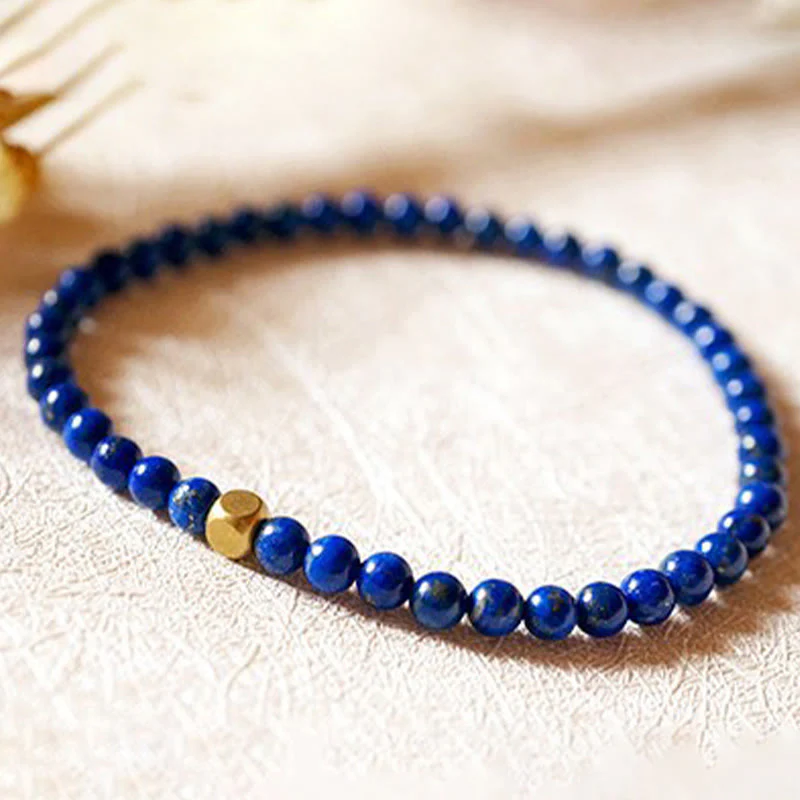 Buddha Stones 4mm Ultra-thin Lazurite Beads Self Care Bracelet
