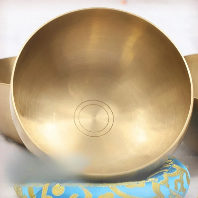 Buddha Stones Handmade Nepal Golden Singing Bowl for Healing and Meditation Sound Bowl Set