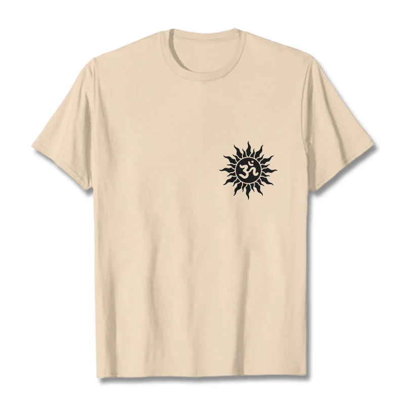 Buddha Stones Sun OM Symbol Design Tee T-shirt