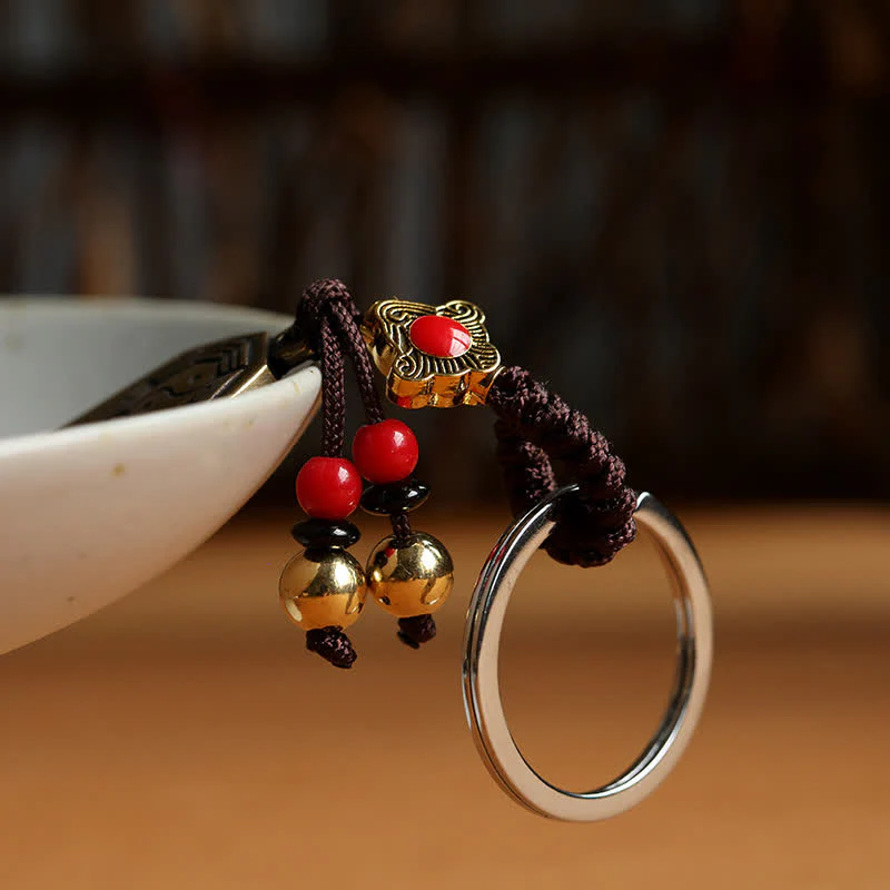 Buddha Stones Feng Shui Bagua Yin Yang Balance Peace Keychain