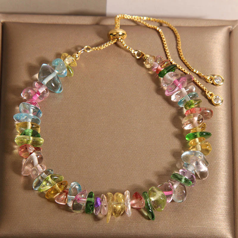 Buddha Stones Various Gravel Crystals White Crystal Blue Crystal Protection Bracelet