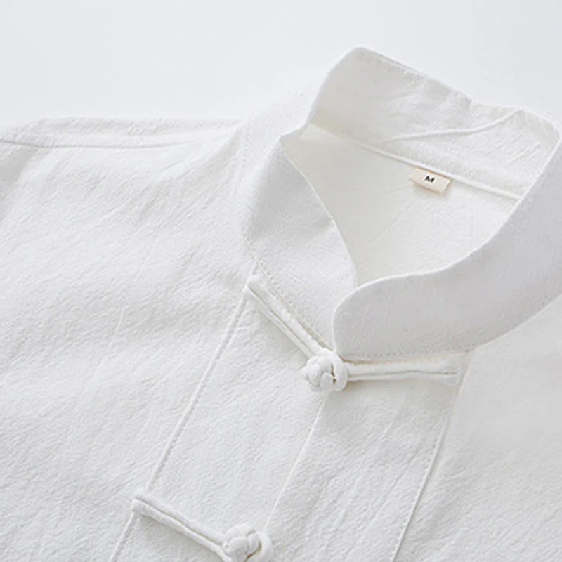 Buddha Stones Meditation Frog-Button Tang Long Sleeve Shirt Pants Men's Suit