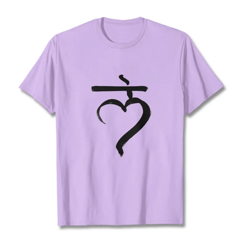 Buddha Stones Casual Lam Mantra Sanskrit Cotton Tee T-shirt
