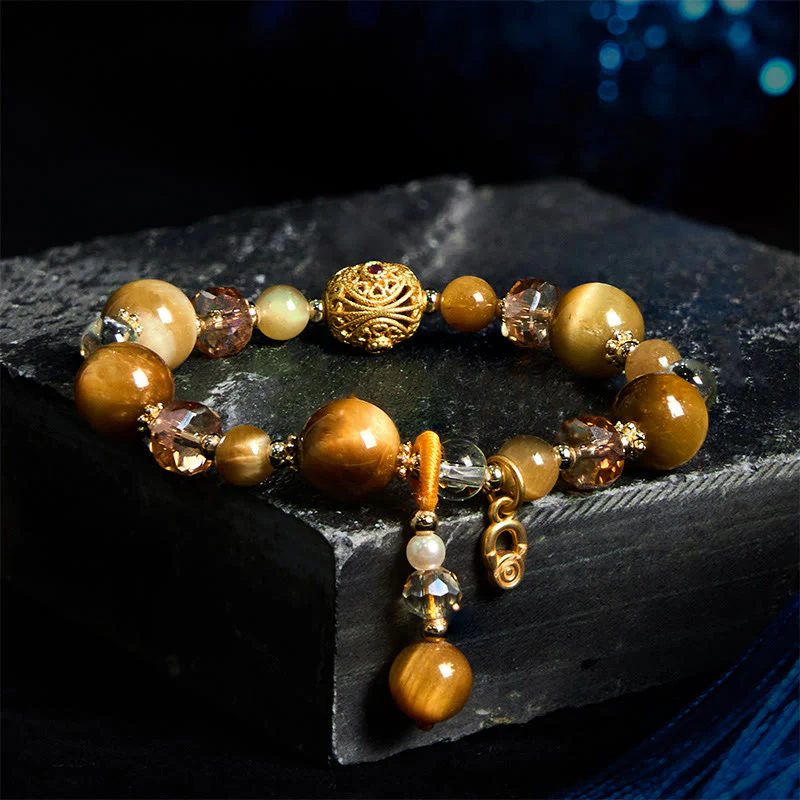 Buddha Stones Natural Tiger Eye Beads Weight Strength Bracelet