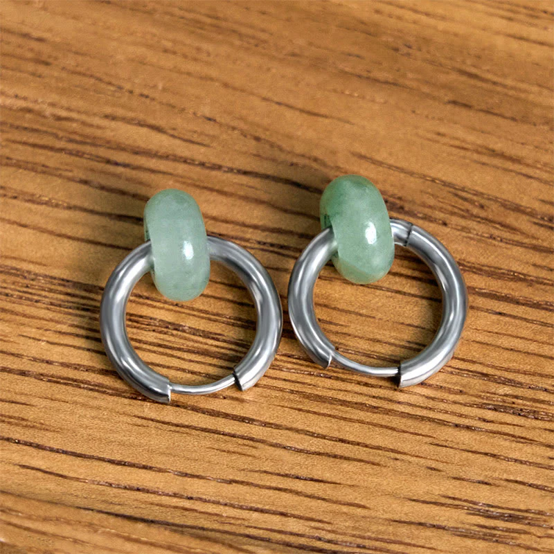 Buddha Stones Titanium Steel Strengthen Earrings
