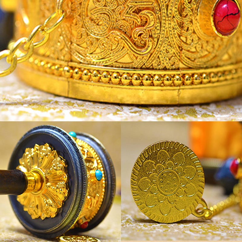 Buddha Stones Tibetan Lucky Prayer Wheel Decoration