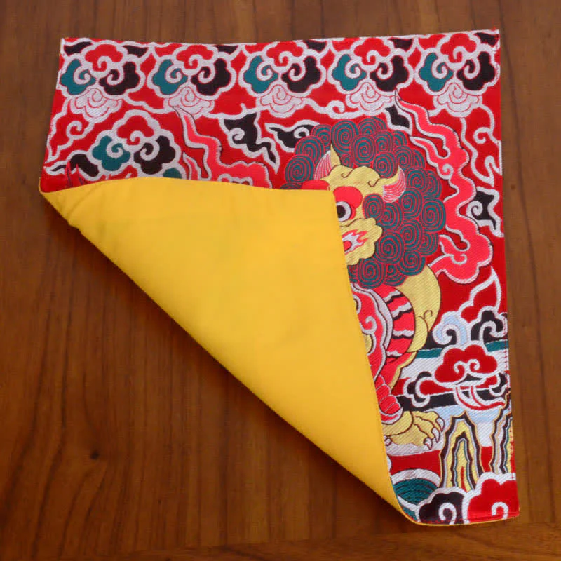 Buddha Stones Fengshui Kirin Prayer Altar Mat Healing Meditation Auspicious Symbol Mat