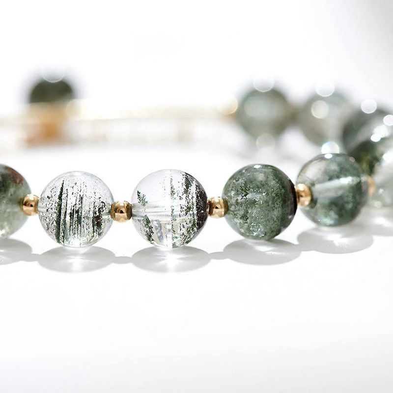 Buddha Stones Green Phantom Crystal Confidence Charm Bracelet