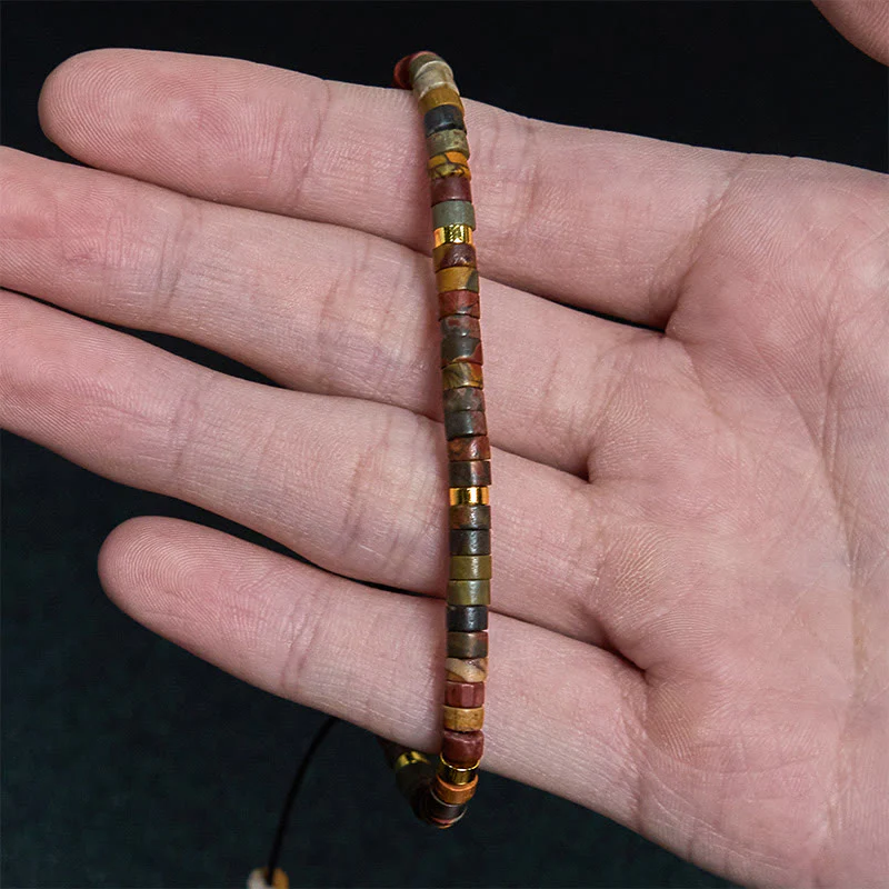 Buddha Stones Rhodonite Healing Relationships Spacer Bead Bracelet