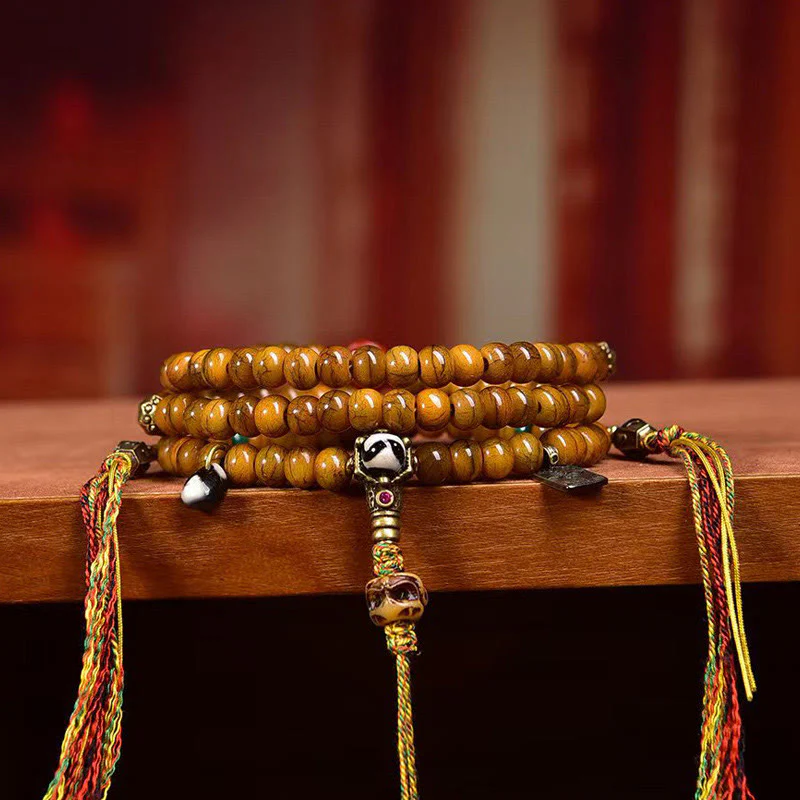 Buddha Stones Tibetan 108 Beads Bone Beads Dzi Bead Keep Away Evil Spirits Mala