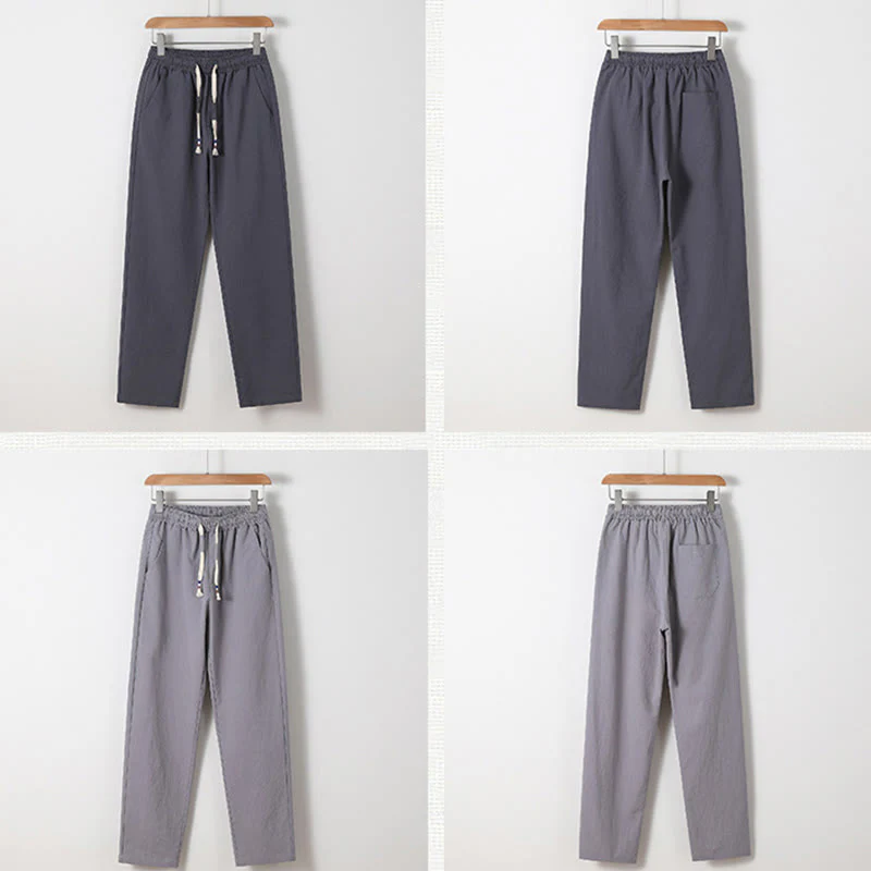 Buddha Stones 2Pcs Chinese Characters Crane Cotton Shirt Pants With Pockets Men's Meditation Cloth Set