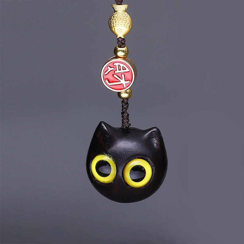 Buddha Stones Green Sandalwood Mini Cute Animal Rabbit Cat Deer Whale Prosperity Phone Hanging Decorations