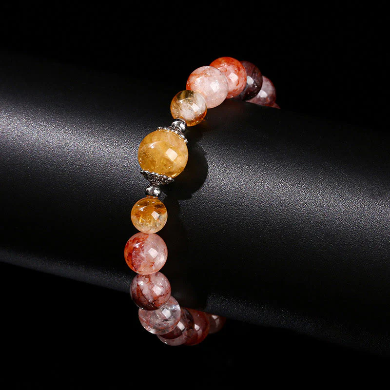 Buddha Stones Natural Red Hematoid Quartz Beads Balance Bracelet