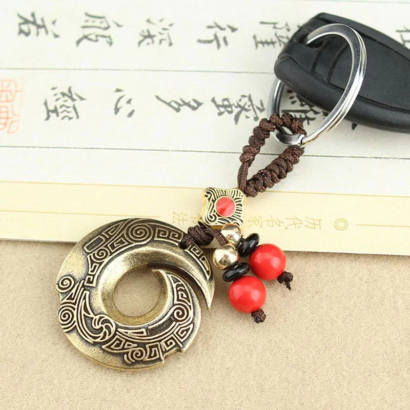 Buddha Stones Good Luck Fortune Copper Wealth Key Chain