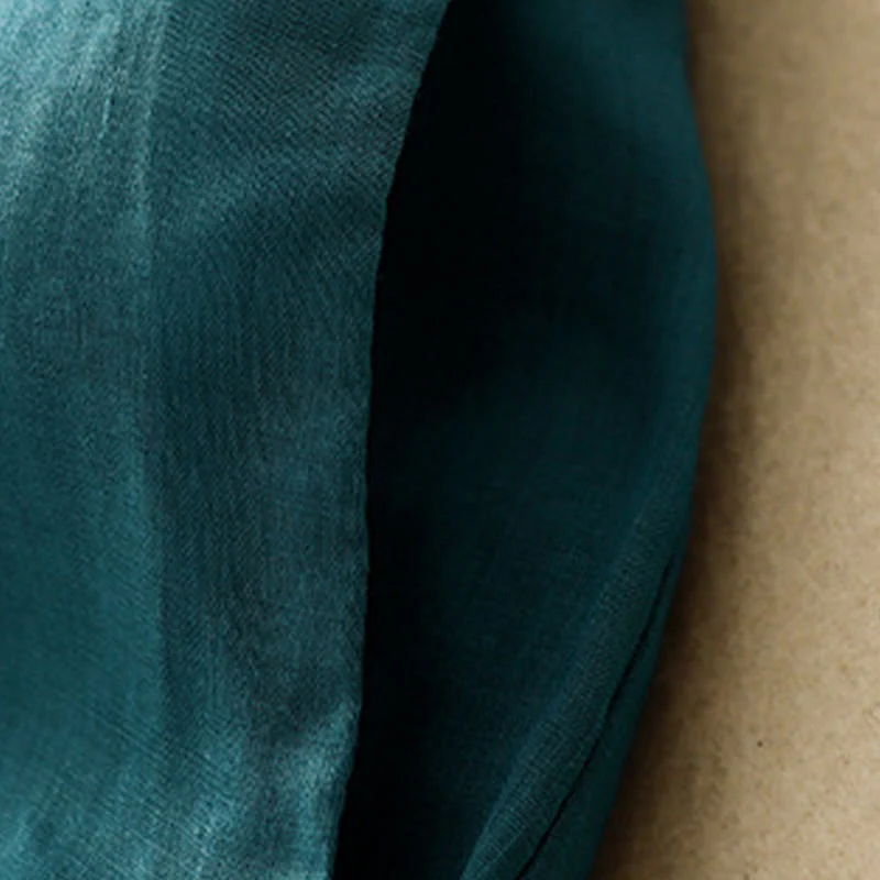 Buddha Stones Simple Design Drawstring Linen Women's Wide Leg Pants With Pockets