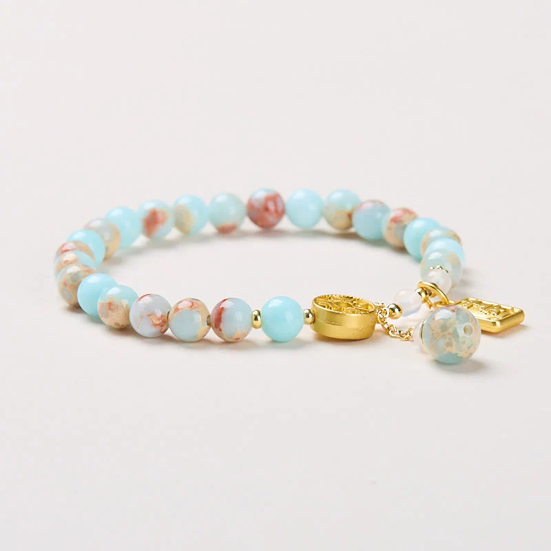 Buddha Stones Shoushan Stone Copper Coin Money From All Directions Wealth Bracelet