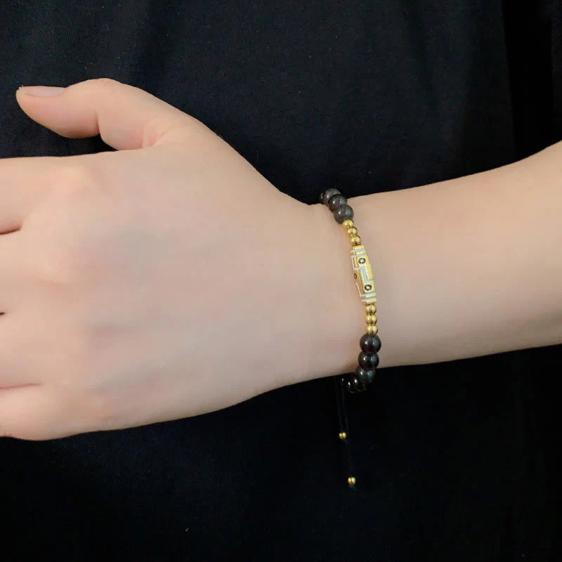 Buddha Stones Cute Bone Pattern Tiger Eye Courage Beads Bracelet