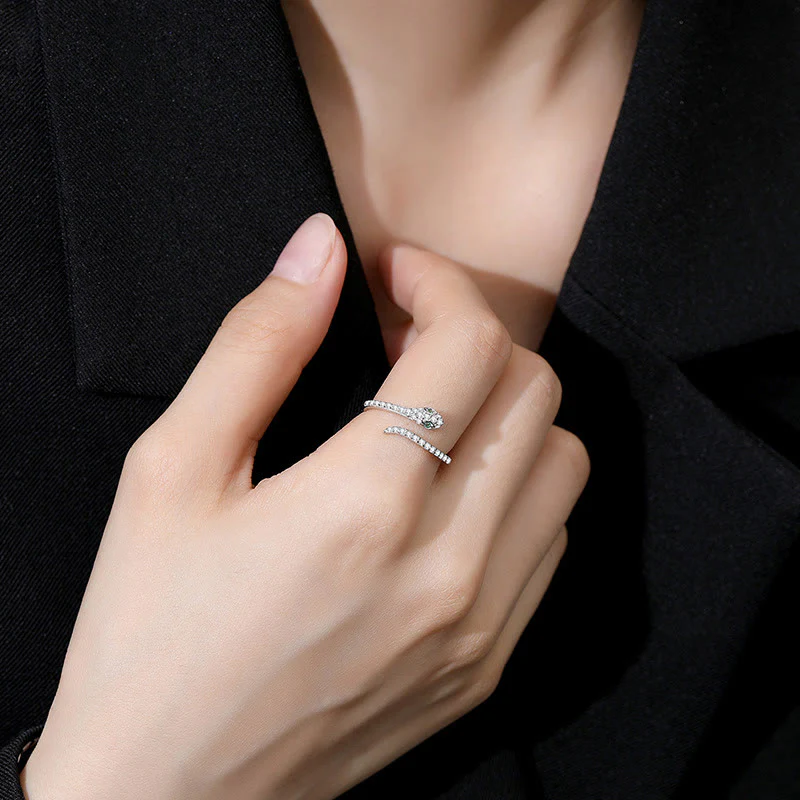 Buddha Stones 925 Sterling Silver Year Of The Snake Adjustable Open Protection Ring