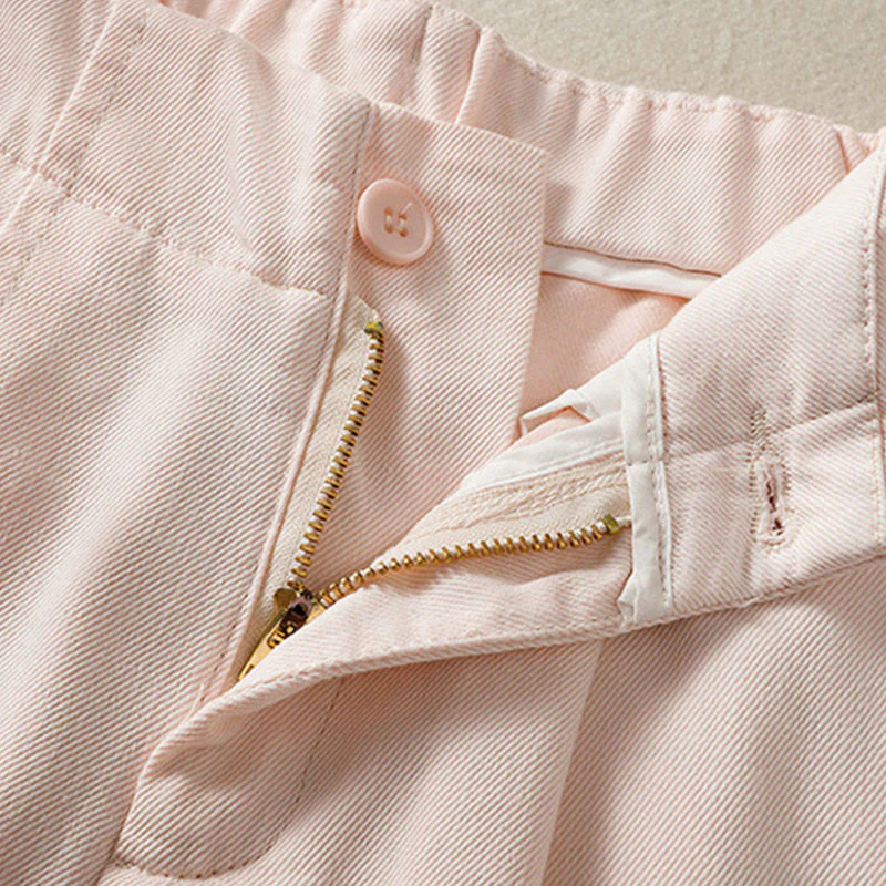 Buddha Stones Casual Lace Patchwork Design High Waist Women's Wide Leg Ankle-Length Pants With Pockets Zipper