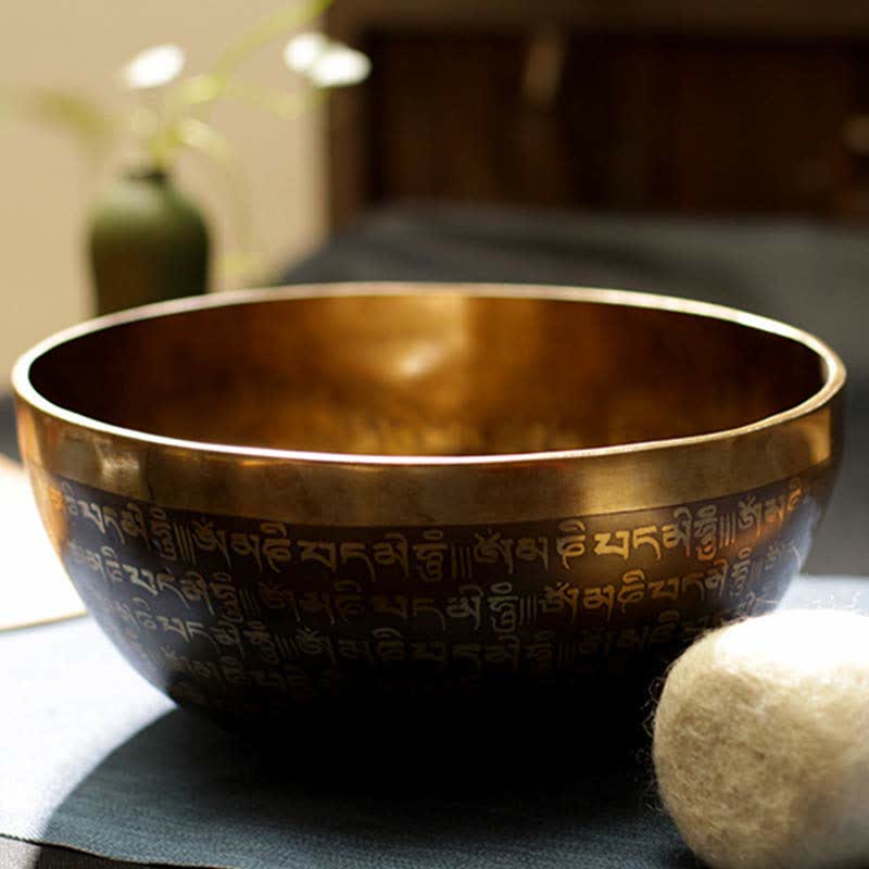 Buddha Stones Sutra Singing Bowl Handcrafted for Healing and Meditation Positive Energy Sound Bowl Set