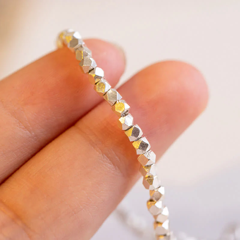 Buddha Stones 925 Sterling Silver Beaded Blessing Ring