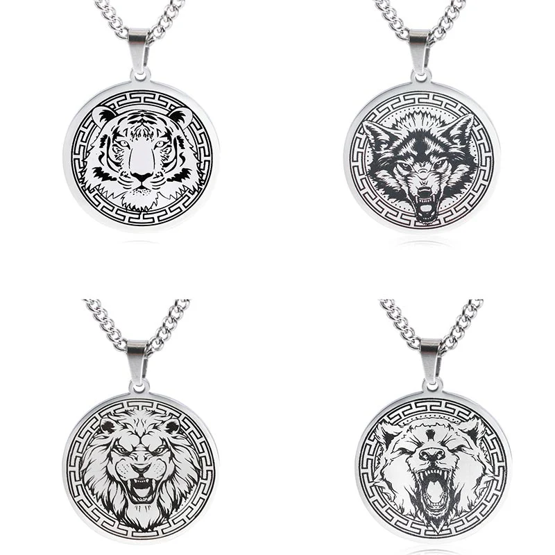 Animal Titanium Steel Chain Necklace Protection Pendant (Extra 30% Off | USE CODE: FS30)