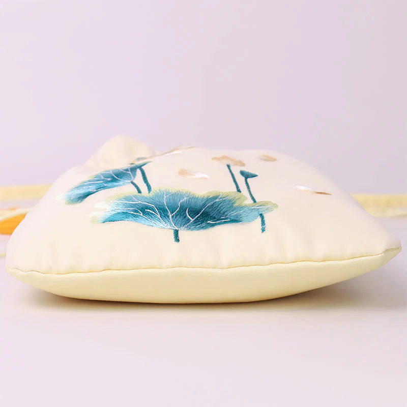 Buddha Stones Lotus Peony Epiphyllum Phoenix Suzhou Embroidery Cotton Linen Tote Crossbody Bag Shoulder Bag Handbag