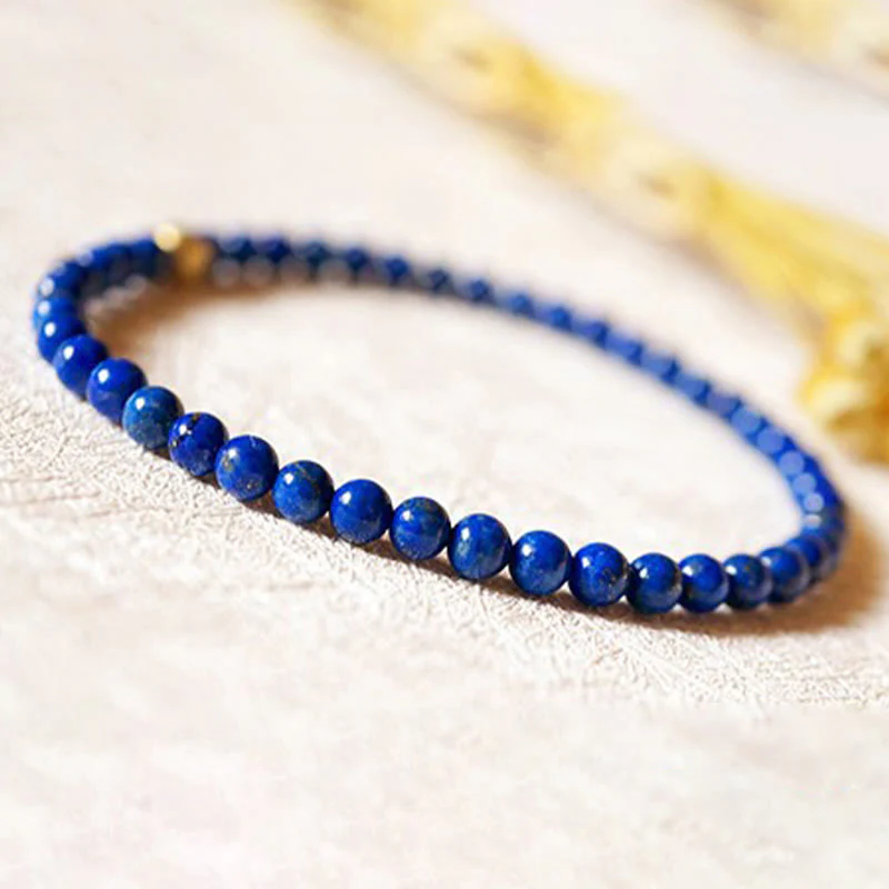 Buddha Stones 4mm Ultra-thin Lazurite Beads Self Care Bracelet