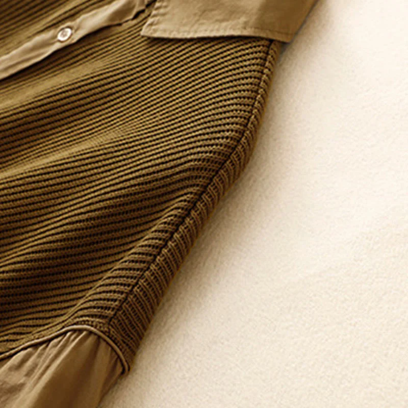 Buddha Stones Plain Stand Collar Women's Cotton Corduroy Jacket