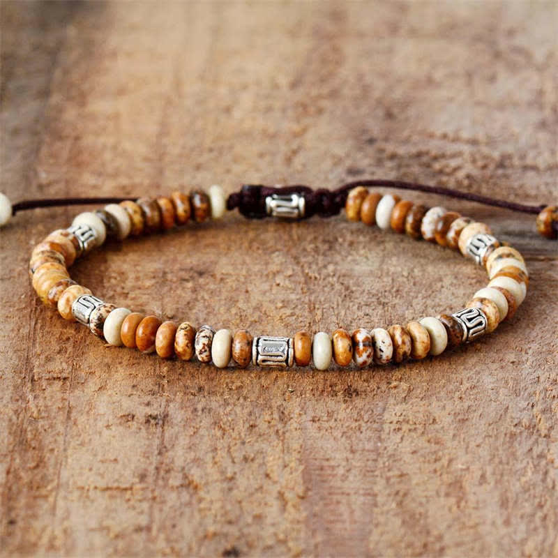 Buddha Stones Picture Jasper Positive Beads String Bracelet