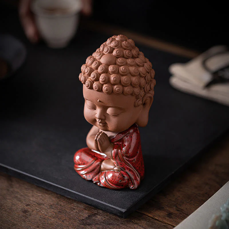 Buddha Stones Mini Gautama Buddha Sakyamuni Kwan Yin Avalokitesvara Ksitigarbha Serenity Ceramic Desk Decoration