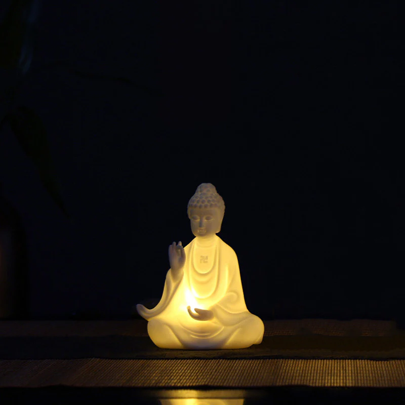 Buddha Avalokitesvara Ksitigarbha Bodhisattva Blessing Ceramic LED Decoration