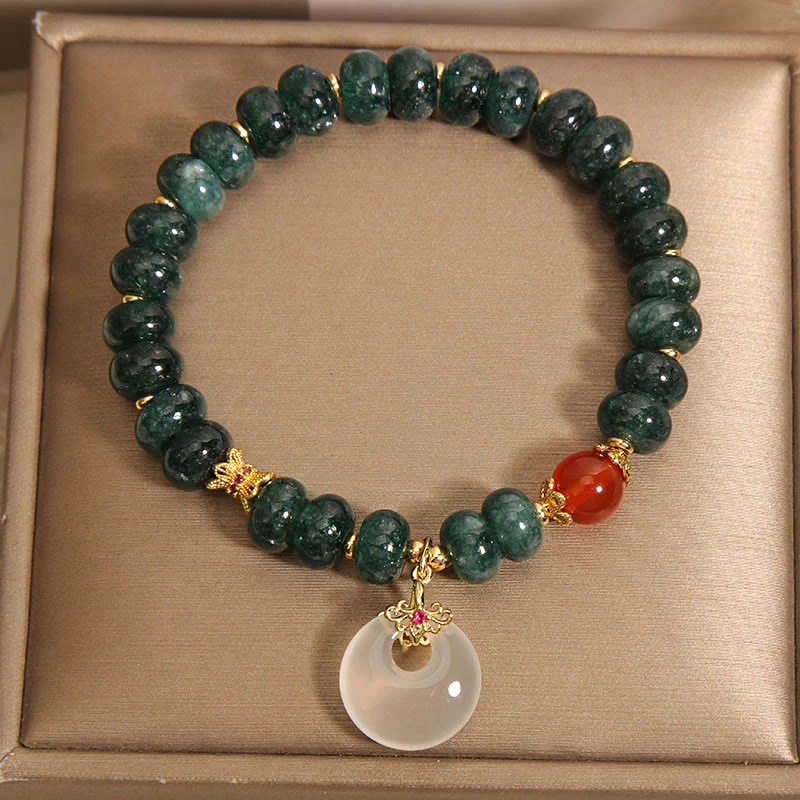 Buddha Stones Blue Jade Beads Peace Buckle Prosperity Bracelet