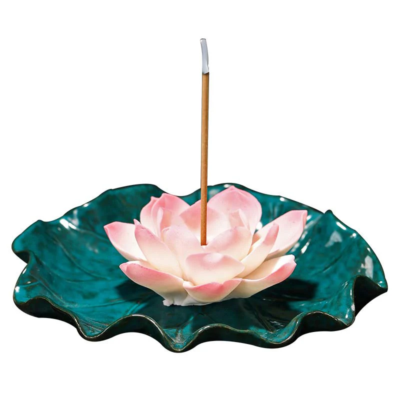 Buddha Stones Tibetan Lotus Blessing Incense Burner Decoration