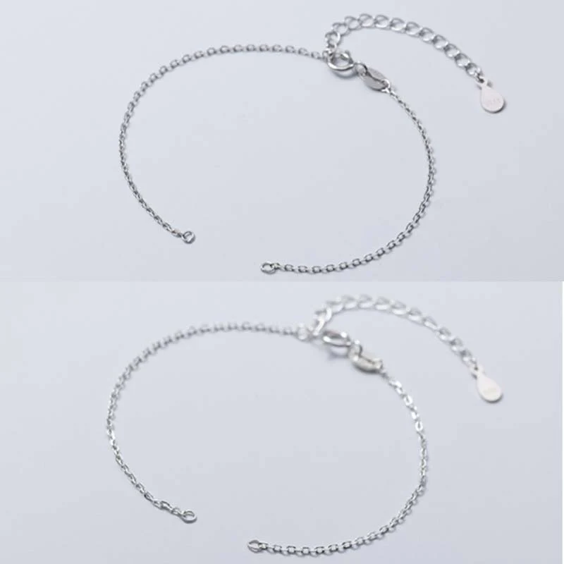 Buddha Stones 925 Sterling Silver Semi-finished Chain Blessing Bracelet