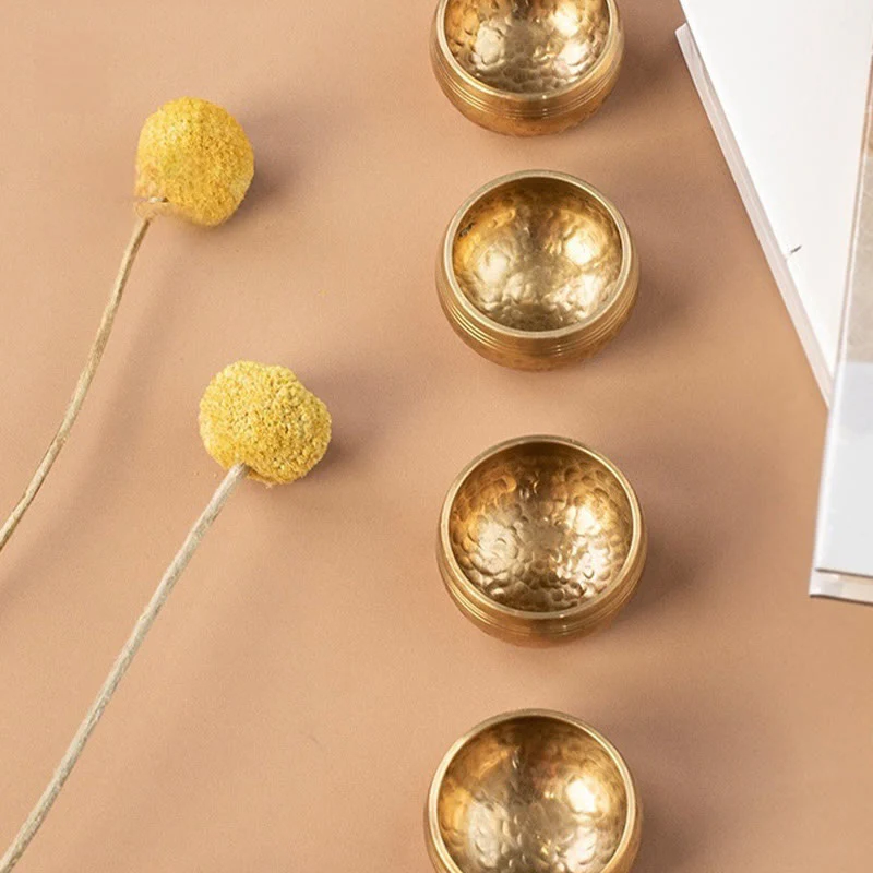 Buddha Stones Handmade Mini Small Singing Bowl for Healing and Meditation Sound Bowl Set 1.57*0.98 IN